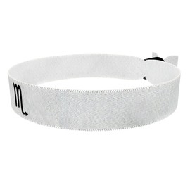 Skorpion Sternzeichen Symbol weiß Stoffarmband - Wasserfestes Satinarmband - Handgemachtes Zodiac Geschenk - Minimalistisches Freundschaftsarmband - Unisex Armband für Astrologie Liebhaber