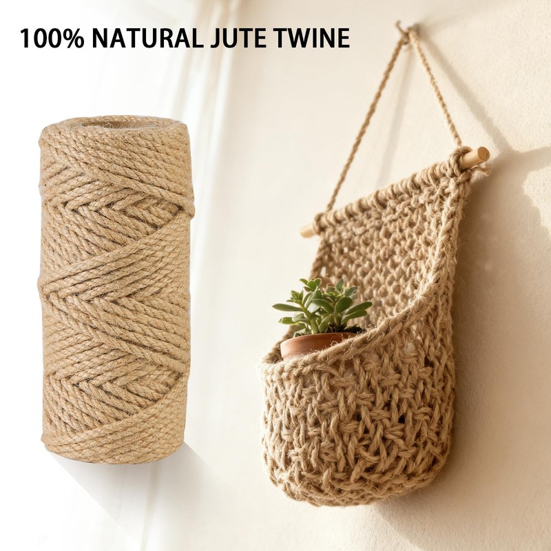 Natural Jute Twine 5mm 100 Feet Crafting Twine String for