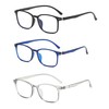 KLYNO-KLYNO Reading Glasses for Women/Men, 3 Pairs Eyeglasses, Blue Light