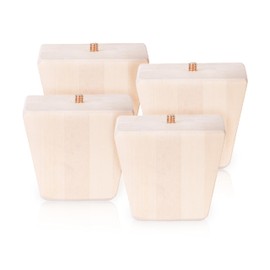 WADDELL Couch Feet (4 Count, Contemporary) | 3" Quick Mount Hardwood Sofa Legs for DIY Home Projects w/ 5/16" #18 Hanger Bolt | Unfinished Furniture Feet for Accent Armchair, Ottoman Bench, Foot Stool