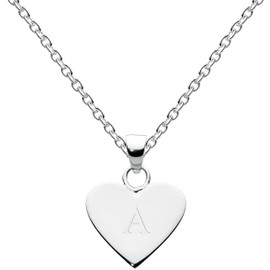 Dew Womens Sterling Silver Heart Initial A Necklace 9091HPA, 18"