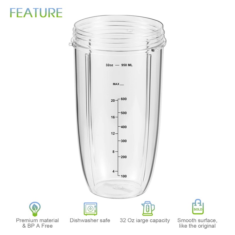 2-Pack Replacement Parts Upgrade 32oz Cups with Flip-Top to-Go-Lid and