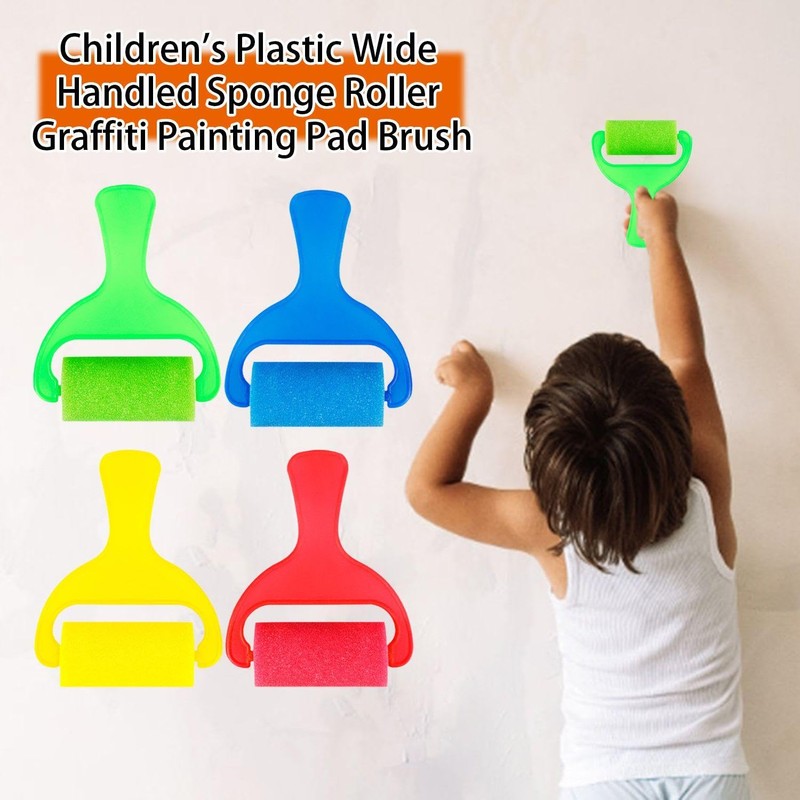 CHROMACRAFT 8 Pieces Sponge Roller Brushes Plastic Handle Paint Brushes