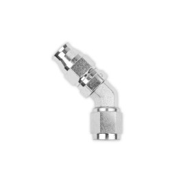 RaceFlux PTFE 45-Degree Double Swivel Hose End Fitting, Steel, -4AN