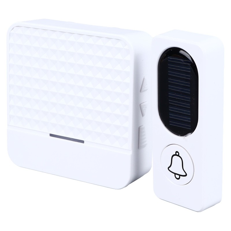 Wireless Doorbell White Self Power 20 to 80dB Adjustable Volume