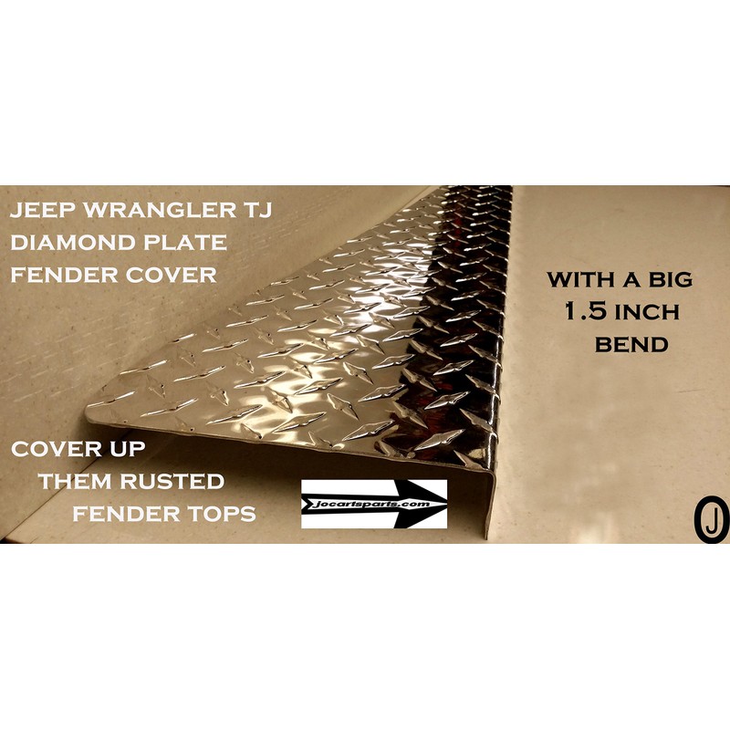 Fits JEEEP WRANGLER TJ DIAMOND PLATE FENDER TOP COVERS WITH