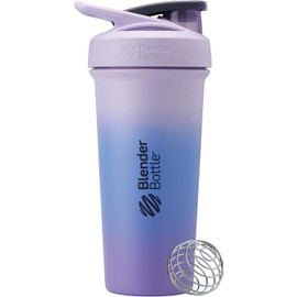 BlenderBottle Strada Sleek Insulated Stainless Steel Water Bottle with Wire Whisk, 25-Ounce, Lavender Ombre