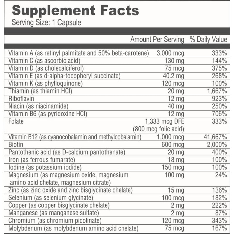 BariatricPal Multivitamin ONE 1 per Day! Bariatric Multivitamin Capsule with