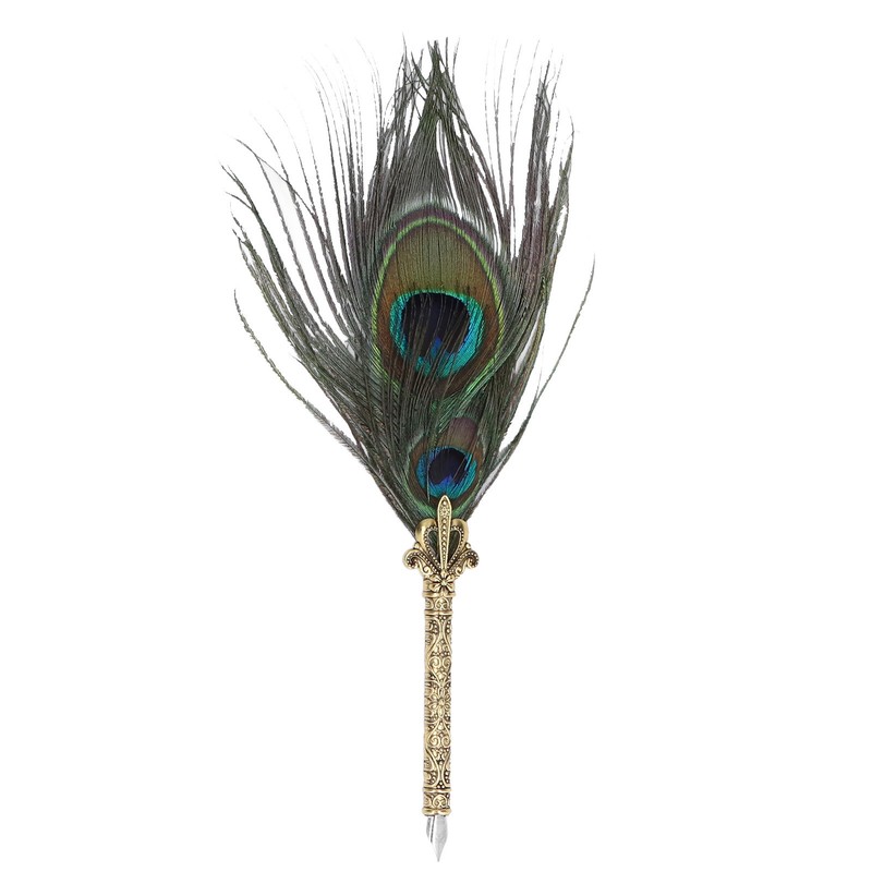 Feather Pen Exquisite Pattern Quaint Texture Comfortable Grip Stainless Steel