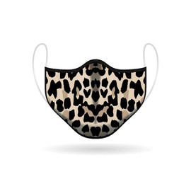 Hear Clear Handmade Reusable Face Mask Washable Cloth Cotton - USA/American Design (Cheetah)