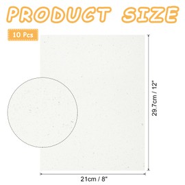 sourcing map 10 Pcs Cream Resume Paper for Printing 12 x 8 Inch Textured Invitation Paper with Silver Decorative for Certificate, Wedding