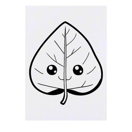 'Cute Kawaii Leaf' Temporary Tattoo - Water Resistant, Skin-Safe, Non-Toxic Transfer (TO00081599)