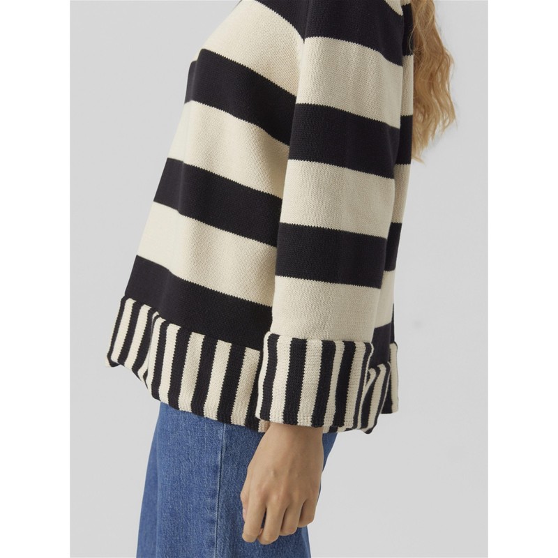 VMELOUIS STRIPE LS OVERSIZE O-NECK PULL.