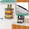 OKZEST 3-Tier Fruit Basket for Kitchen Counter, Wall Hanging Fruit