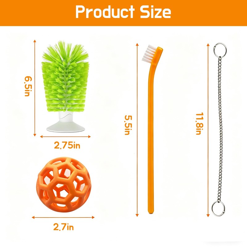 Fertrey 3 Pcs Turtle Tank Accessories, Turtle Brush with Suction