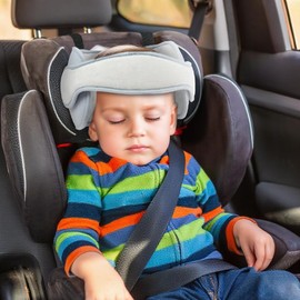 Alaoo Kids Car Seat Travel Head Support, Car Safety Sleeping Head Rest Pillow, Adjustable Infants and Baby Neck Head Support for Car Seat for Car Plane Seat Travel Journey Gray