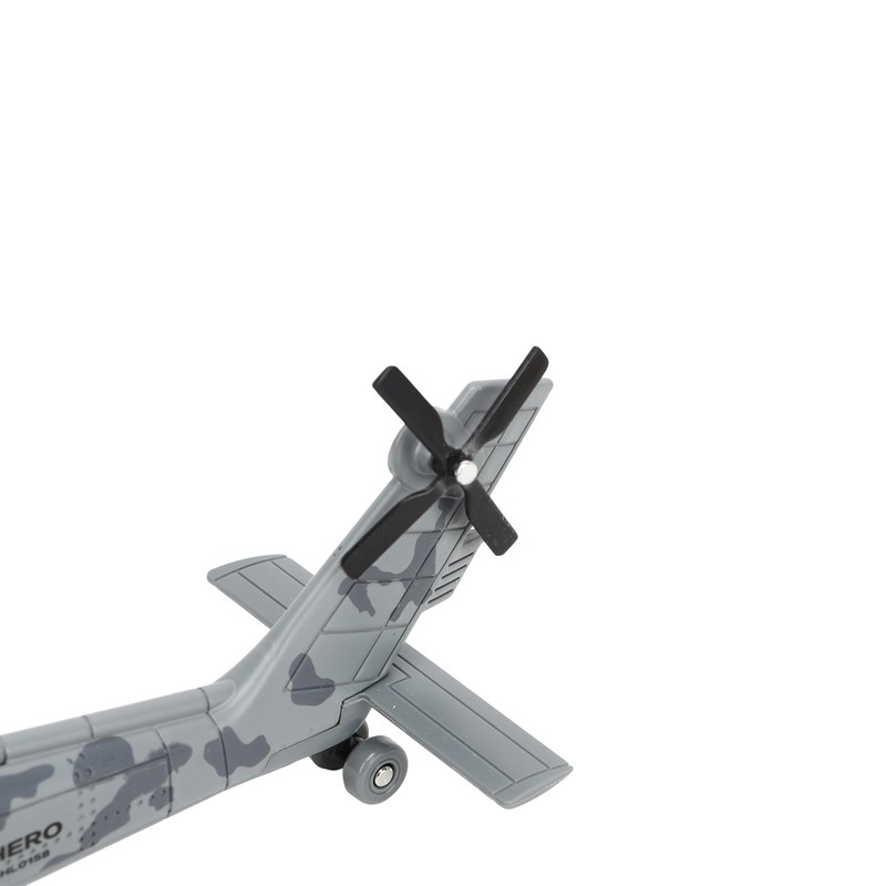 Diecast Metal Helicopter Model Sound Light Pullback Alloy Fighter Aircraft