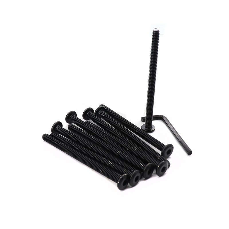 binifiMux 10pcs 1/4"-20 x 4 Black Rivet Countersunk Socket Cap