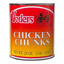 Yoder's Fully Cooked 28 Oz Fresh REAL Canned Chicken Chunks 6 Cans Ready to Eat Perfect For Food Storage Plan, Family Preparedness and Emergency Readiness Ideal for Camping, Travel and Shelf Stable