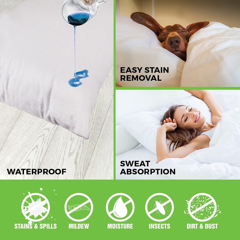 [4PCE] Home Master PVC Pillow Protector, Waterproof and Hypoallergenic Pillow