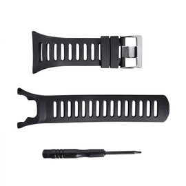 SENCATO Watch Band Compatible with Suunto Ambit, Soft Tpu Rubber Replacement Watch Strap for Suunto Smart Watch Ambit Series 1/2/2S/2R/3 Sport/3 Run/3 Peak, Black