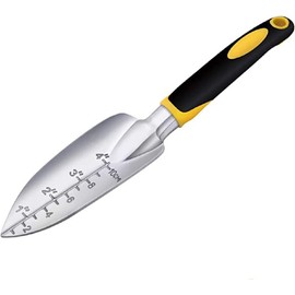 Garden Shovel Used for Planting, Transplanting and Weeding. Garden Trowel Professional Stainless Steel Garden Tools with Measuring and Non-Slip Handles (1 Piece)