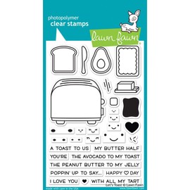 Lawn Fawn - Let's Toast - Stamp and Dies Set - Let's Toast Stamp, Die and Pull Tab Add-On Die - 3 Item Bundle