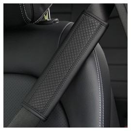 CXCCOI Breathable Leather car seat Belt Cover, seat Belt Shoulder pad to Protect The Shoulder and Neck, Driving More Comfortable (Black)