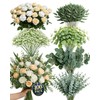 100 Pcs 10 Kinds Mixed Artificial Eucalyptus Stems, Faux Greenery