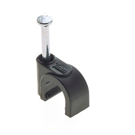 4 mm Round Black Cable Clips, Pack of 100 - for Effective Cable Management - Cable Nails for Electric/Ethernet Wall Cable, Nail Clips for Telephone, TV Wire Clips, Cable Cleaning