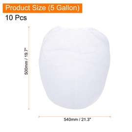 sourcing map Paint Strainer Bags 5 Gallon 19.7"x21.3" Fine Mesh Reusable Polyester Strainer with Elastic Opening for Painting, Aquarium, Lab, Agricultural, Industrial, 10Pcs