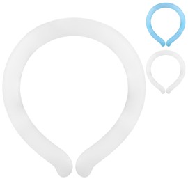 2PCS Neck Cooling Tube,Reusable Ice Neck Ring Wearable Body Cooling Products for Summer Heat, ice Formation Below 28 ℃. White