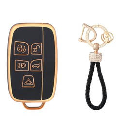 OFFCURVE Car Key Cover Car Key Case Key Fob Cover with Car Key Fob Compatible with Land Rover BLand Rover Defender Discovery Freelander Range Rover Sport Evoque Velar Jaguar XE XF XJ F-Pace F-Type