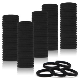 100PCS Black Hair Ties for Women Girls, 4cm in Diameter Regular Seamless Thick Black Hair Band, Elastic Hair Ties No Damage Ponytail Holder