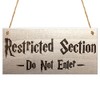 RED OCEAN Restricted Section Do Not Enter Wizardry Hanging Plaque