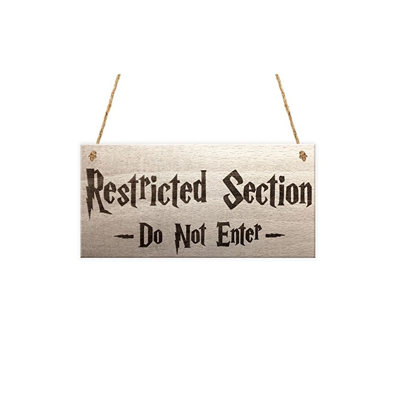 RED OCEAN Restricted Section Do Not Enter Wizardry Hanging Plaque