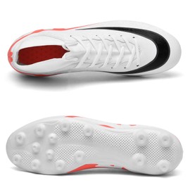 Unitysow Football Boots Men's Outdoor High Top Spike Cleats Football Boots Professional Athletics Training Shoes 39 EU-47 EU, T23156 White