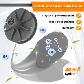 Grass trimmer thread spool 5307-20 suitable for Gardena Art 9805, 9806, 9807,9808, 9809, 9827, 8846, 8847, 8848, 9870, 9872, 9874 replacement thread spool diameter 1.6 mm/6.6 mm 6 Piece)