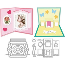 DELORIGIN 3D Cutting Dies for Greeting Cards for Card Making. Pop Up Card Frame Made of Carbon Steel Cutting Dies Scrapbooking Embossing Template for DIY Paper Craft Album