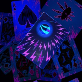 LYJXIAITY UV Black Light Playing Cards - Neon Fluorescent Glow Deck for Casino Night, Parties, and Poker for Collectors, 2 Pack