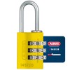 ABUS 145/20 Combination Lock, Solid Aluminium Padlock, Blue