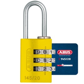 ABUS 145/20 Combination Lock, Solid Aluminium Padlock, Blue