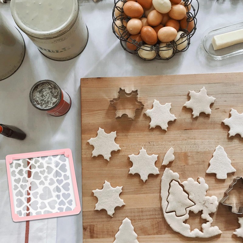 NICENEEDED Cookie Stencil Holder, 4.72x4.72 inch Cookie Stencil Frame Cooking