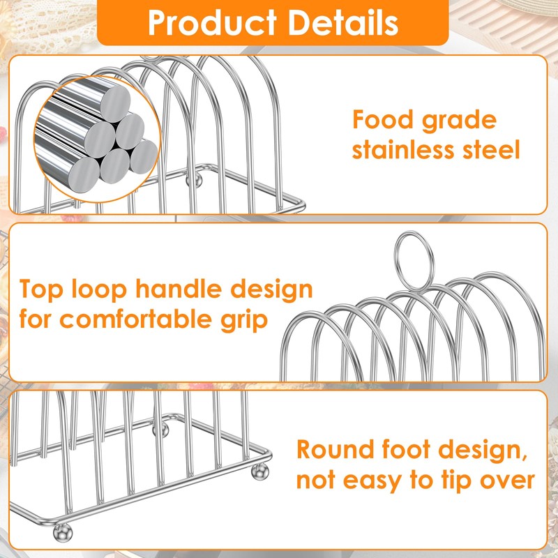 2 or 5Pcs Slices Toast Rack with Ball Feet and