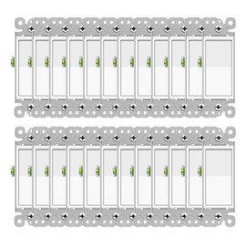 Greencycle Single Pole Light Switch,15 Amp/120-277V,Double Rocker Wall Paddle Light Switch,On/Off Switches for Residential and Commercial Areas,UL Listed,White,24PK