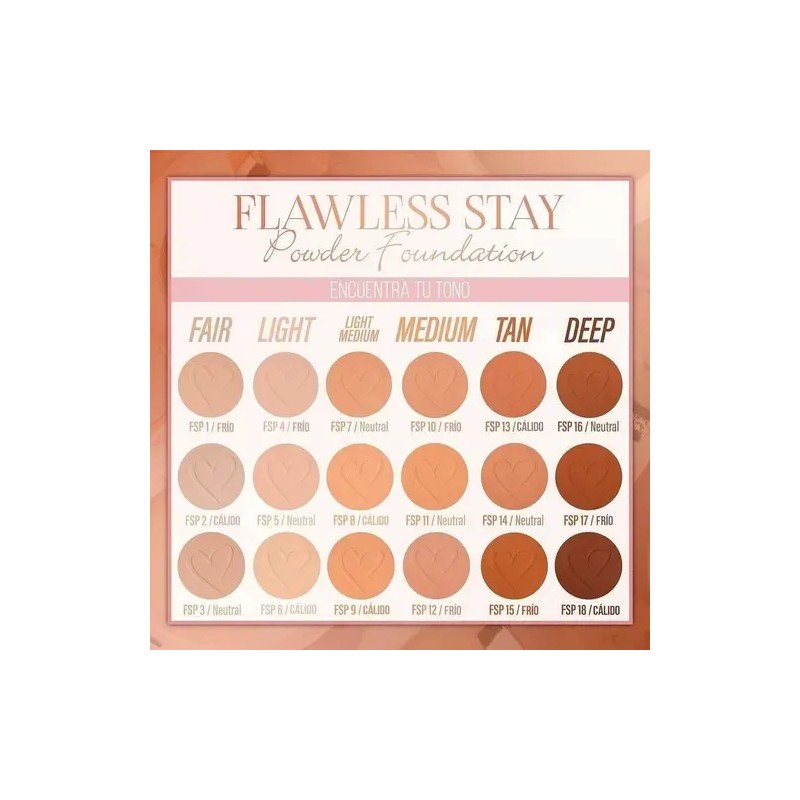 Base de maquillaje Beauty Creations Flawless Stay powder foundation Tono