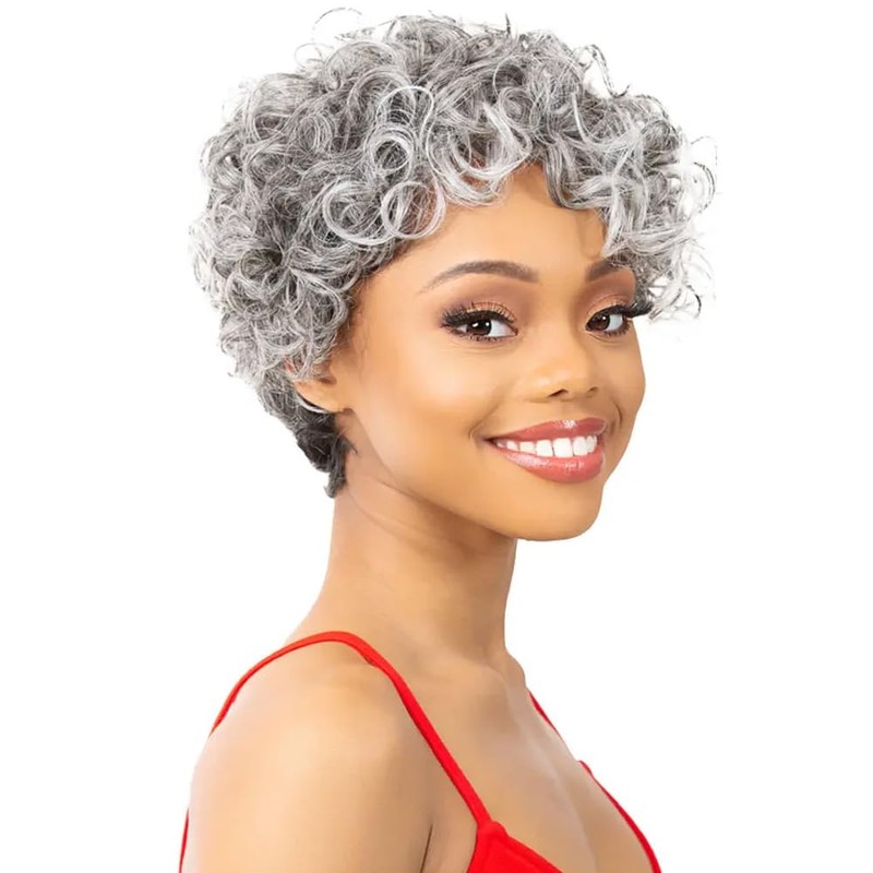It's A Wig Curly Short Pixie Cut Wig With Bangs