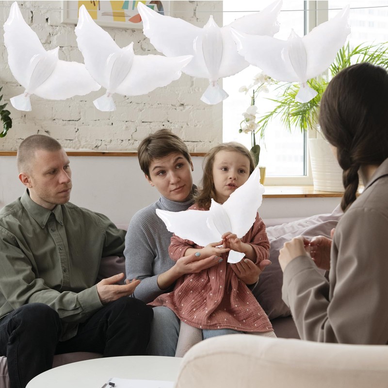 12 Pieces 36 Inches Large White Peace Dove Balloons Aluminum