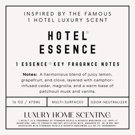 Hotel Essence Cleaner: Plant-Based Multi-Surface Cleaner & Odor Neutralizer, 16 oz, Leather, Cardamom, Lemon, Sandalwood, Cedarwood, Cinnamon, Vetiver, Amber, Musk, Iris, 16 Fl Oz (2)