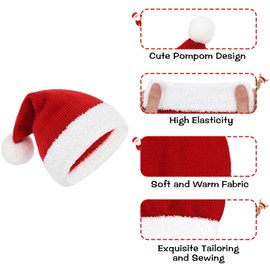 Century Star Baby Santa Hat Knitted Baby Christmas Hat Toddler Newborn Infant Santa Hats Unisex Xmas Beanie Kids Elf Hat 01Pc Red 6-12 Months